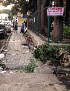 Blind people negotiating Koramangala pavements