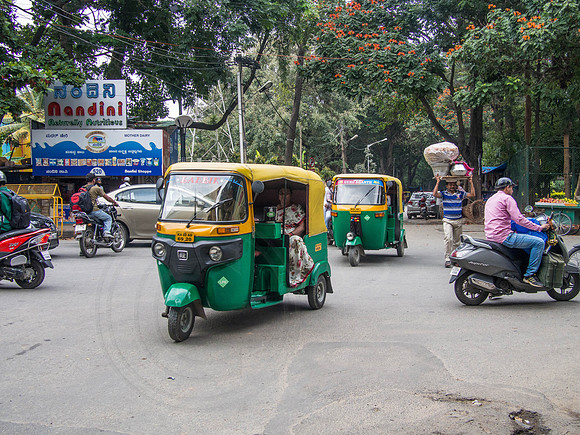 Crossing the road in India